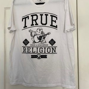 True Religion White Logo T-shirt XL